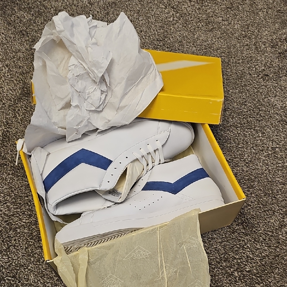 Pony White and Blue Athletic Shoes
